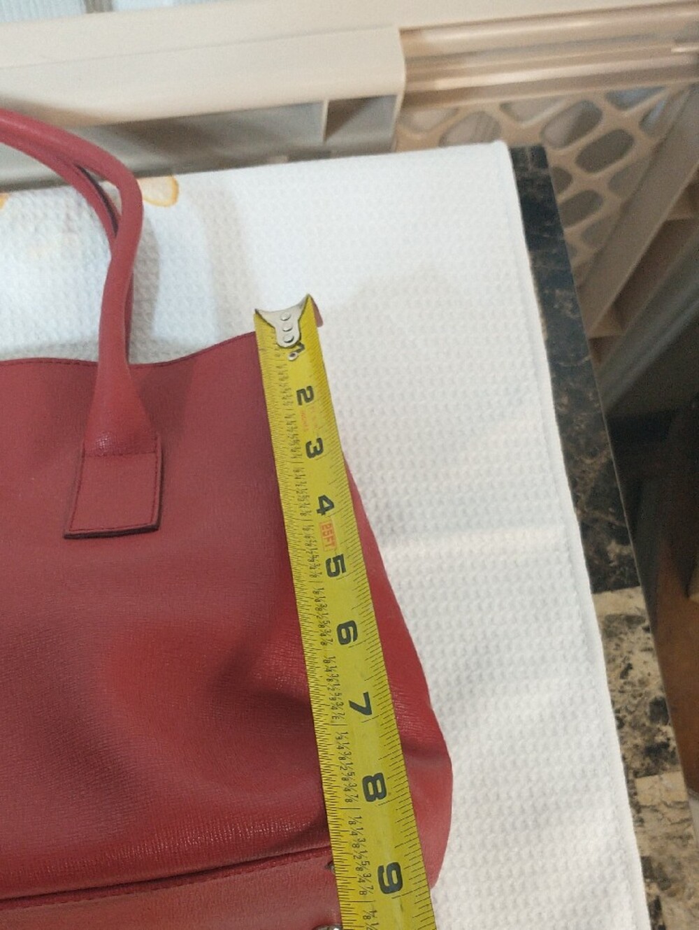 Furla Red Saffiano Leather Women's  Tote Bag Excellent Condition - Picture 12 of 15